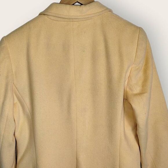 Katherine Kelly Womens Sz 8 Wool Cashmere Blend Coat Yellow Carcoat Peacoat Vtg - Picture 4 of 11